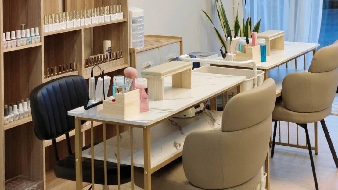 Manicure tables inside Kanita Nail Lounge