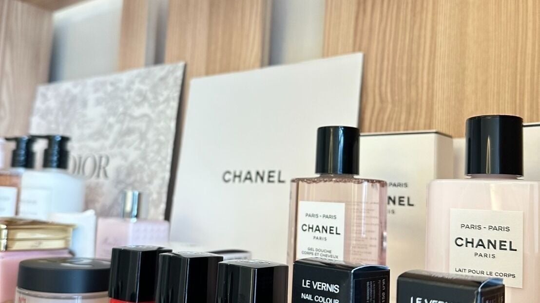 Dior and Chanel products displayed at Kanita Nail Lounge