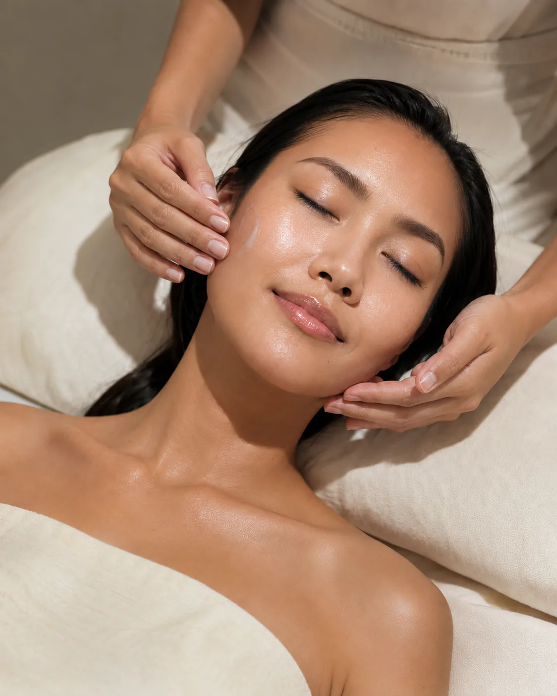 A relaxing facial treatment with gentle hands-on skincare